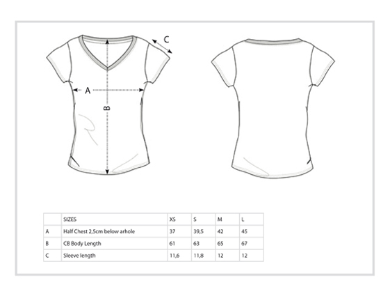 size chart women tank t-shirt